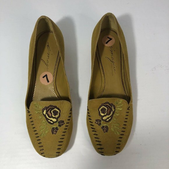 EUC Imagine By Vince Camuto Mustard Floral Loafer Size 7B - Picture 5 of 8
